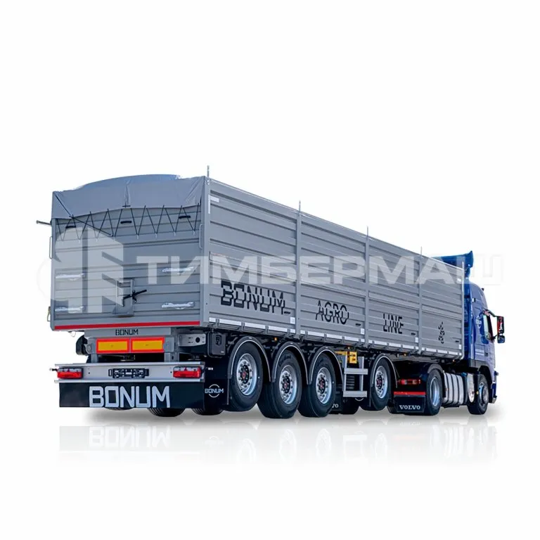 Зерновоз BONUM бортовой 46-60 м3 с вынесенной осью фото 1